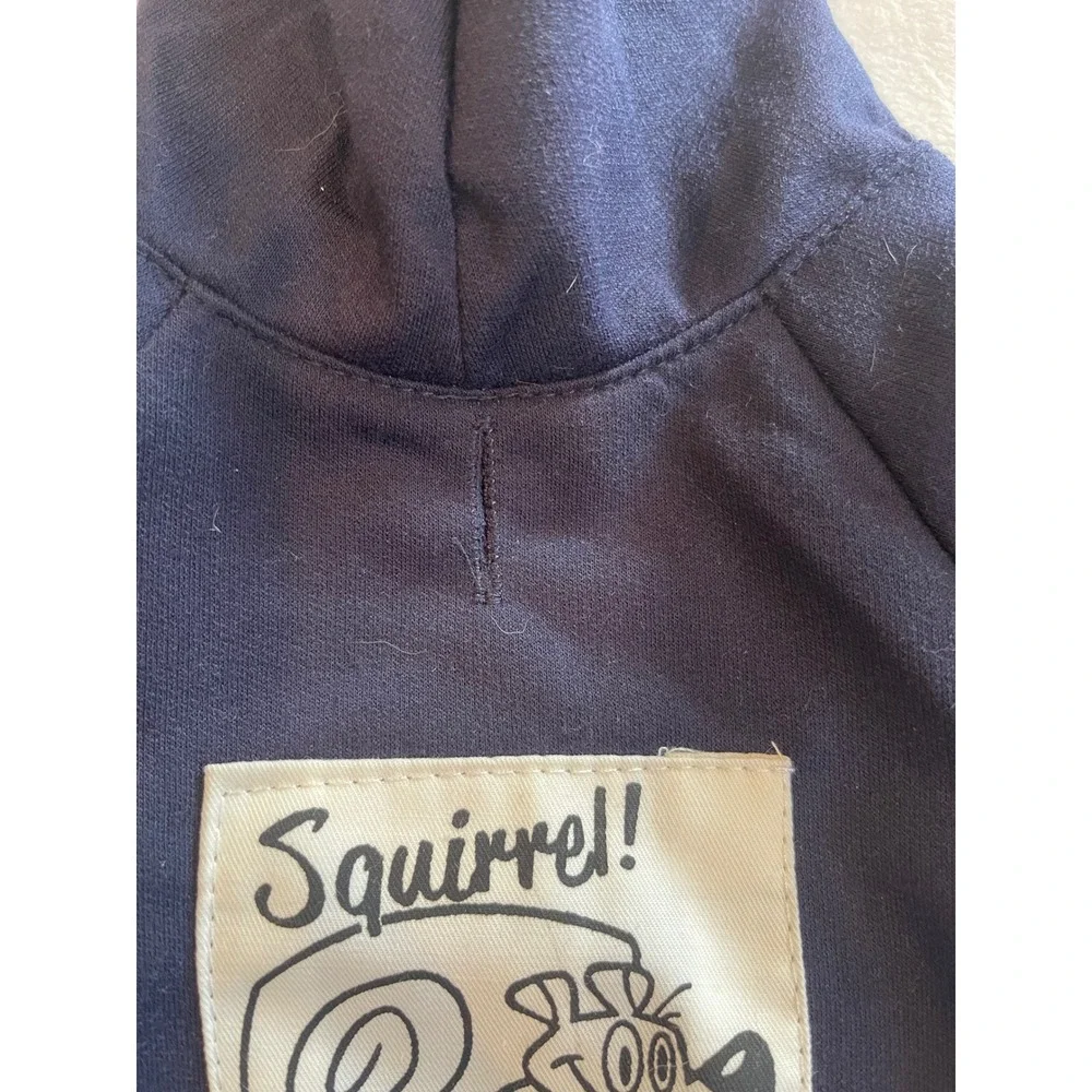 DroolingDog Navy Blue Squirrel Graphic Pet Hoodie Small Dog Cat Sweatshirt